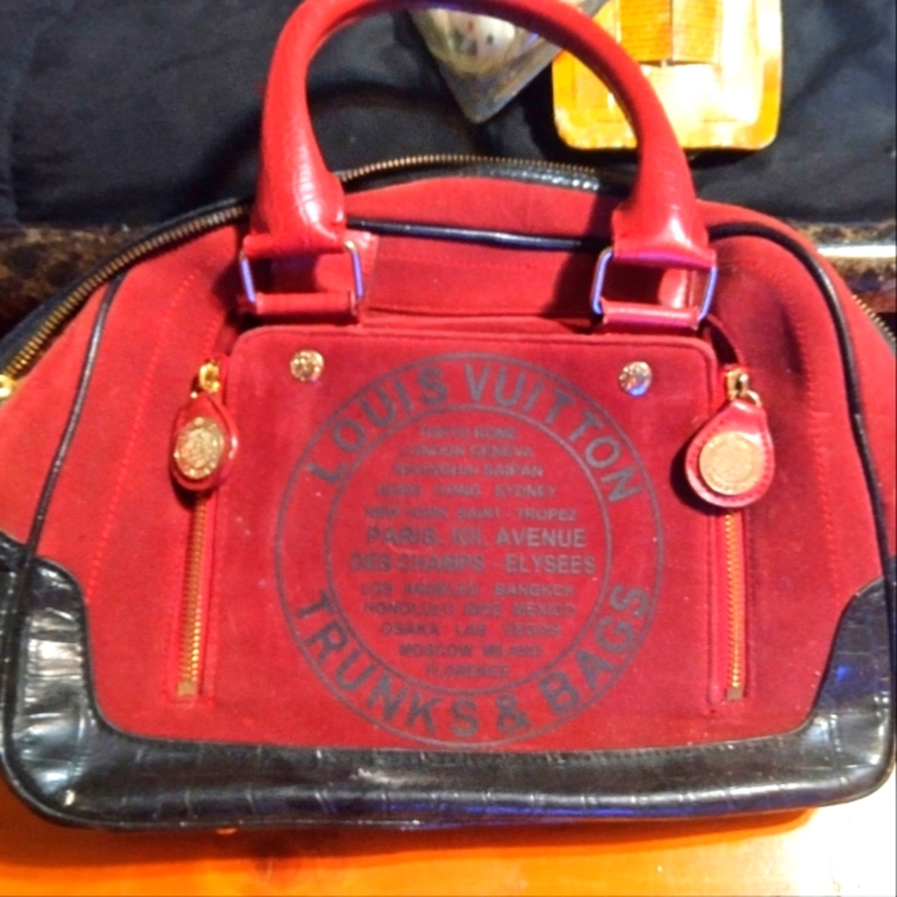 Louis Vuitton maroon tote bag
